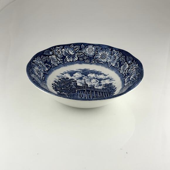 6.5" Coupe Cereal Bowl "Liberty Blue" by Staffordshire 'Mount Vernon' - Picture 2 of 3